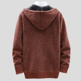 Bastien – Hoodie zippé doublé polaire avec texture tricotée